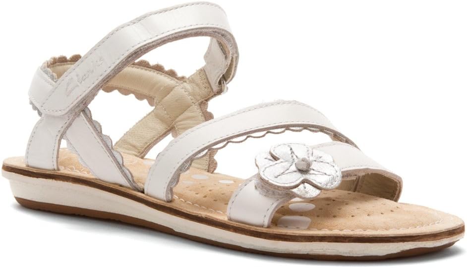 Clarks Kids Girl's Ayla Fizz (Toddler/Little Kid) White Sandal 13 Little Kid M