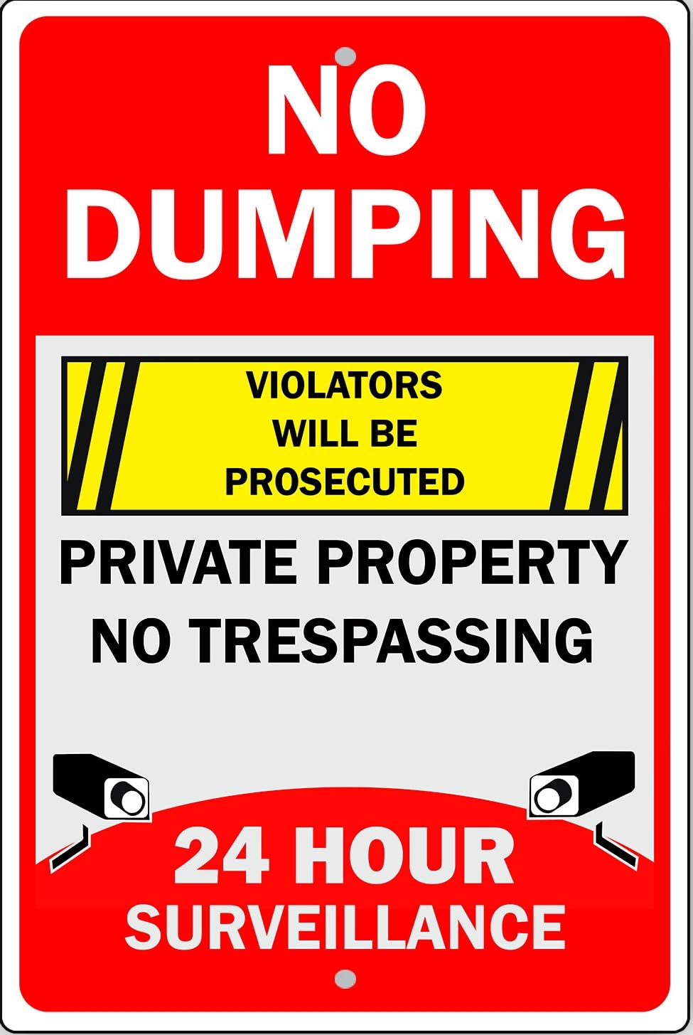 No Dumping Violators Will Prosecuted Private Property Notice Metal Sign