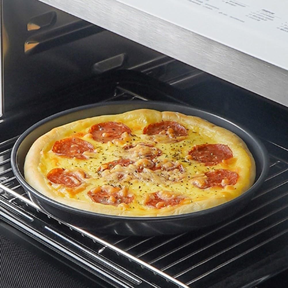 Whychstore Plat anti-adhésif de 30,5 cm pour four à micro-ondes, plateau à frites pour pizza,