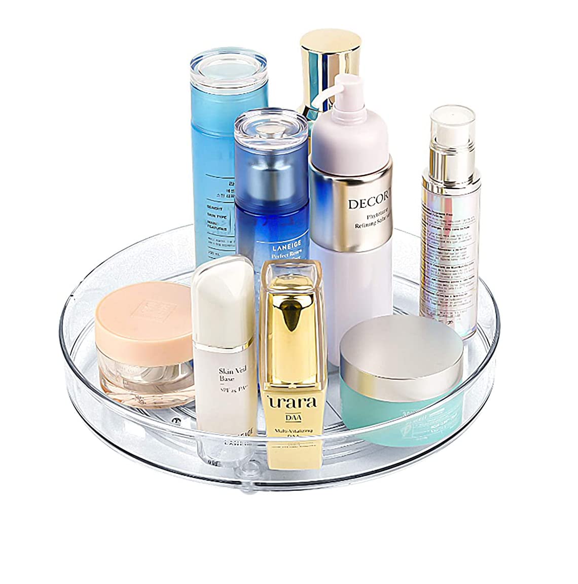 SHARMA PLASTICS Lazy Susan Cabinet Organizer 10" Clear Acrylic Turntable Organizer Rotating Spice Rack Kitchen Storage Cosmetic Makeup Organizers