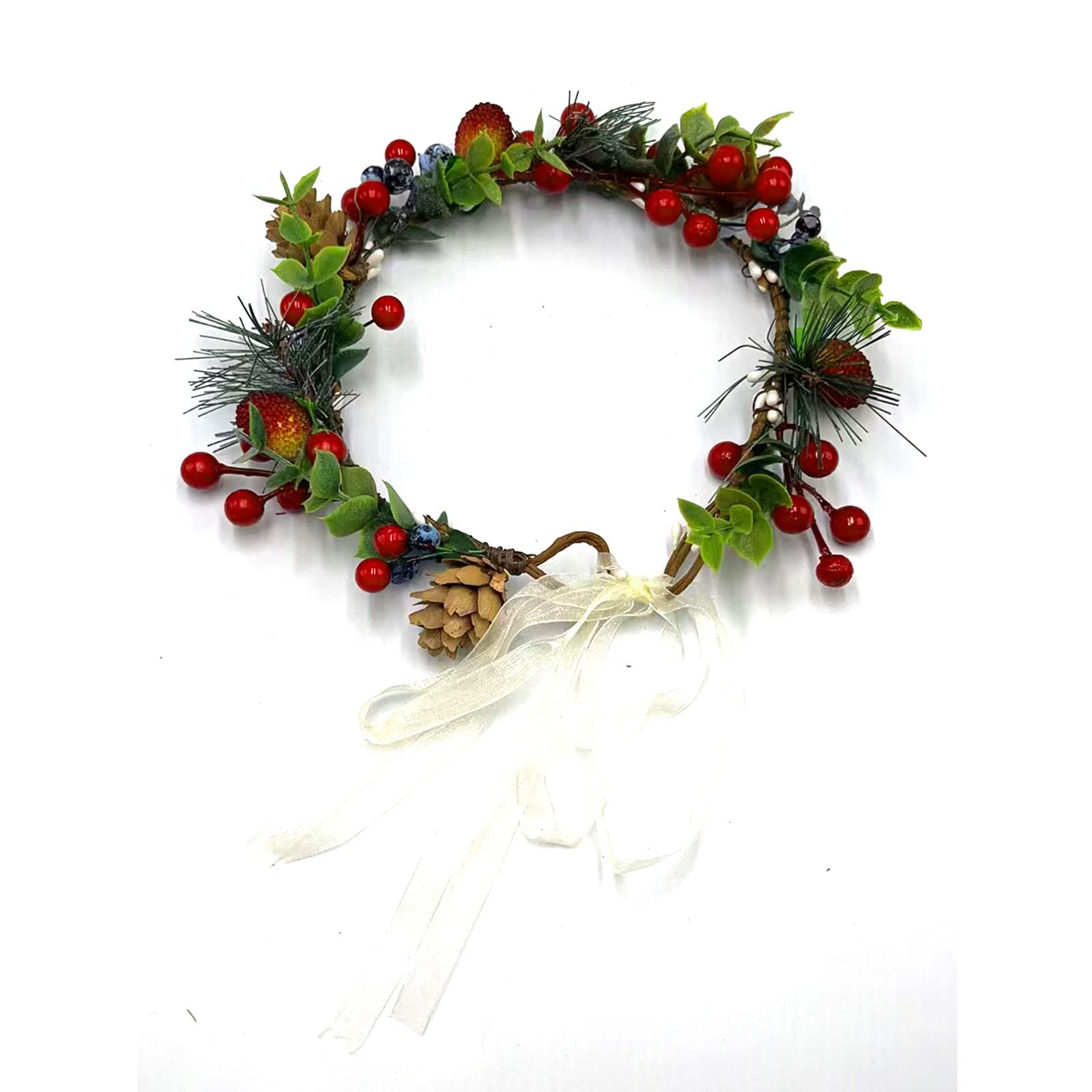 Amazon.com : TOECWEGR Christmas Flowercrown Floral Wreath  display picture 1