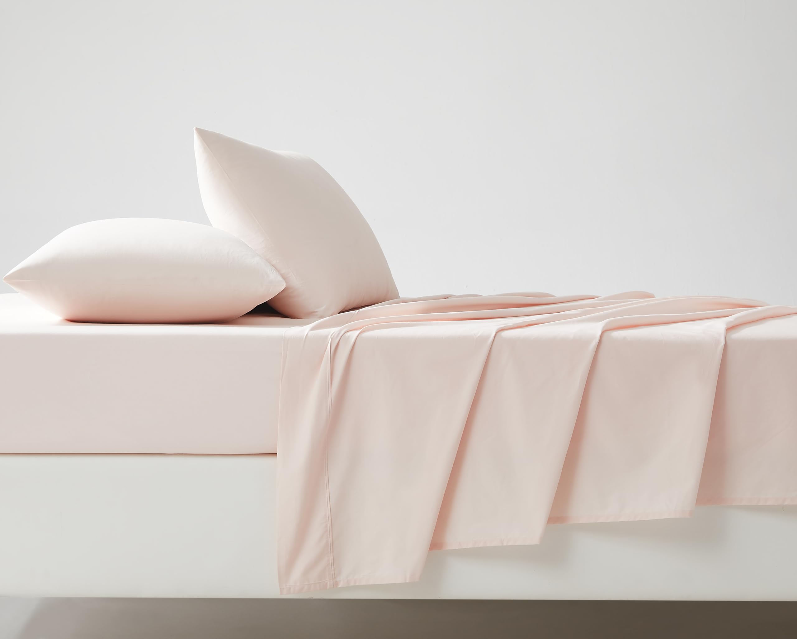 Linen Closet Ultimate Parure de lit 4 pièces en Percale Blush Queen Size