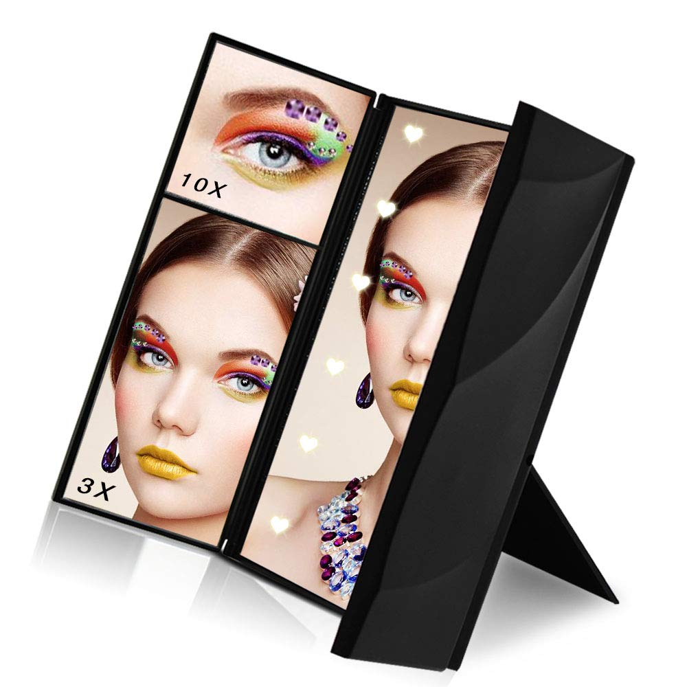 Makeup Mirror, Sanvaree Portable Vanity Mirror with Lights, Led Lighted Travel Mirror, Cosmetic