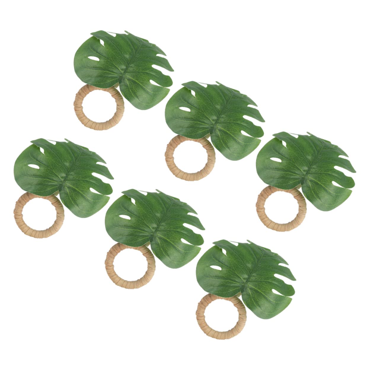 GLEAVI Servilletero Acción De Gracias Decoración Boda con Servilleta Natural Y Follaje Verdor Artificial Simple para Forma Anillos De Servietes 6 Piezas X 4