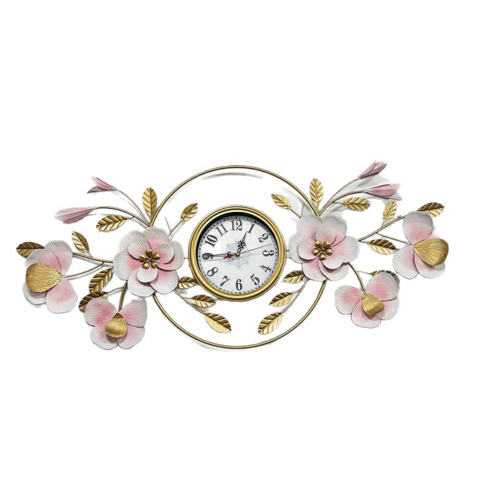 XYUERU 3D Ginkgo Leaf Metal Wall Clock, Home Decoration Clock Hanging Wall，Large Metal Wall Clock Silent Wall Clock Non Ticking