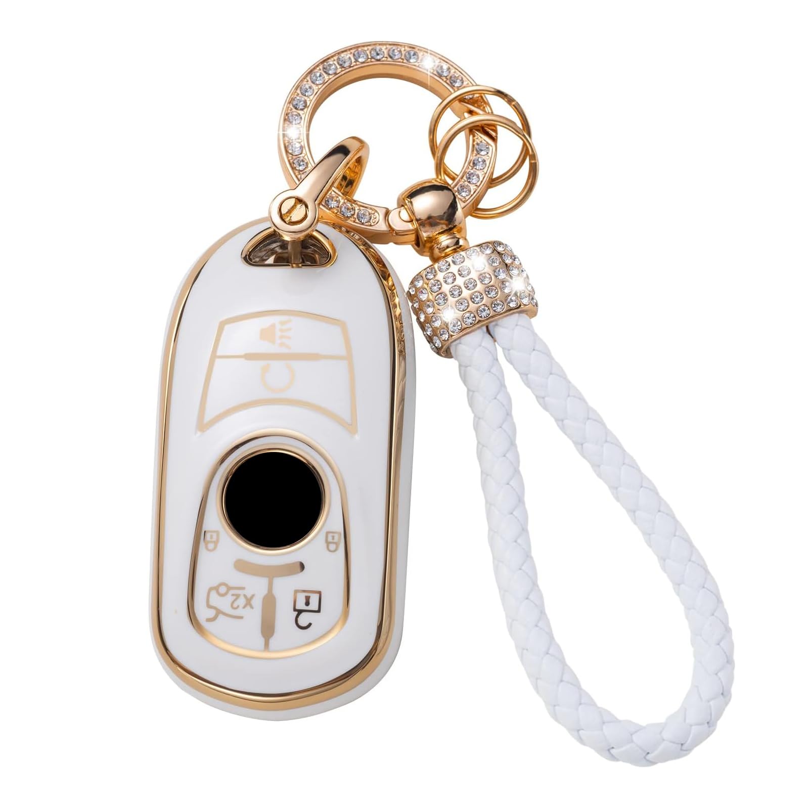 Gematay For Buick Key Fob Cover With Keychain Lanyard Soft