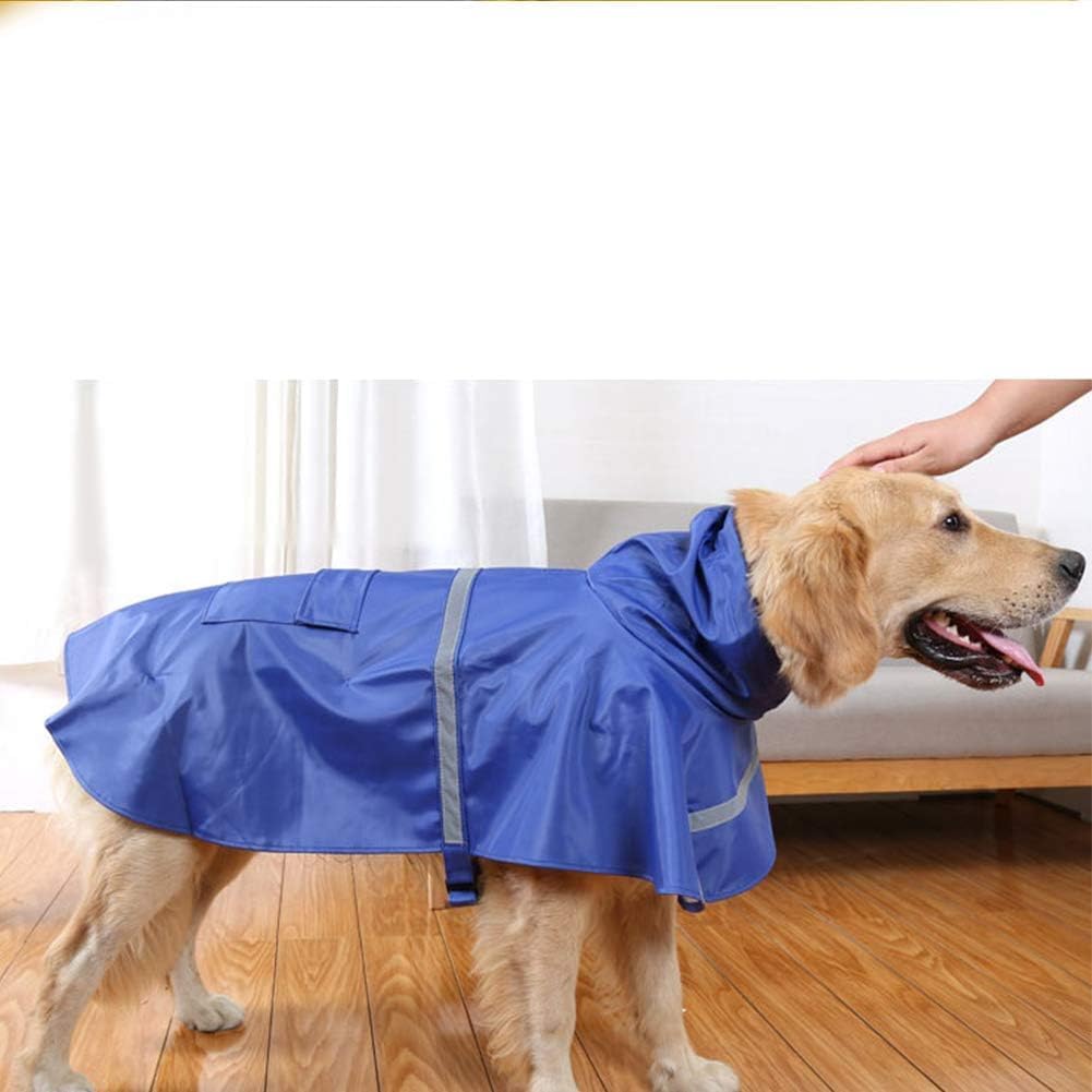 NACOCO Large Dog Raincoat Adjustable Pet Water Proof Clothes Lightweight Rain Jacket Poncho Hoodies with Strip Reflective (XXL, Yellow)
