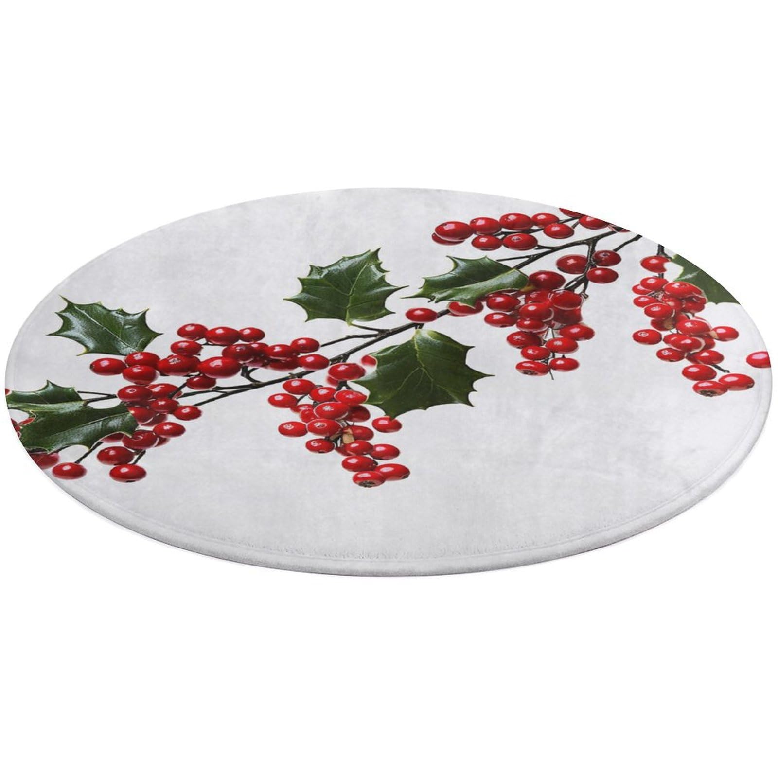 Alfombra pequeña de cocina lavable con ramas de acebo para pasillo y oficina