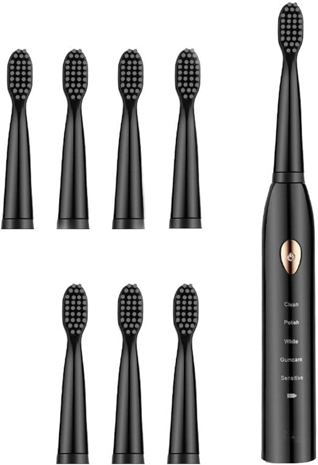 Spazzolino elettrico for adulti, con 7 testine di ricambio, setole morbide, 5 modalità, timer intelligente da 2 minuti, una carica for 15 giorni, spazzolino elettronico portatile, pulizia for cure odo