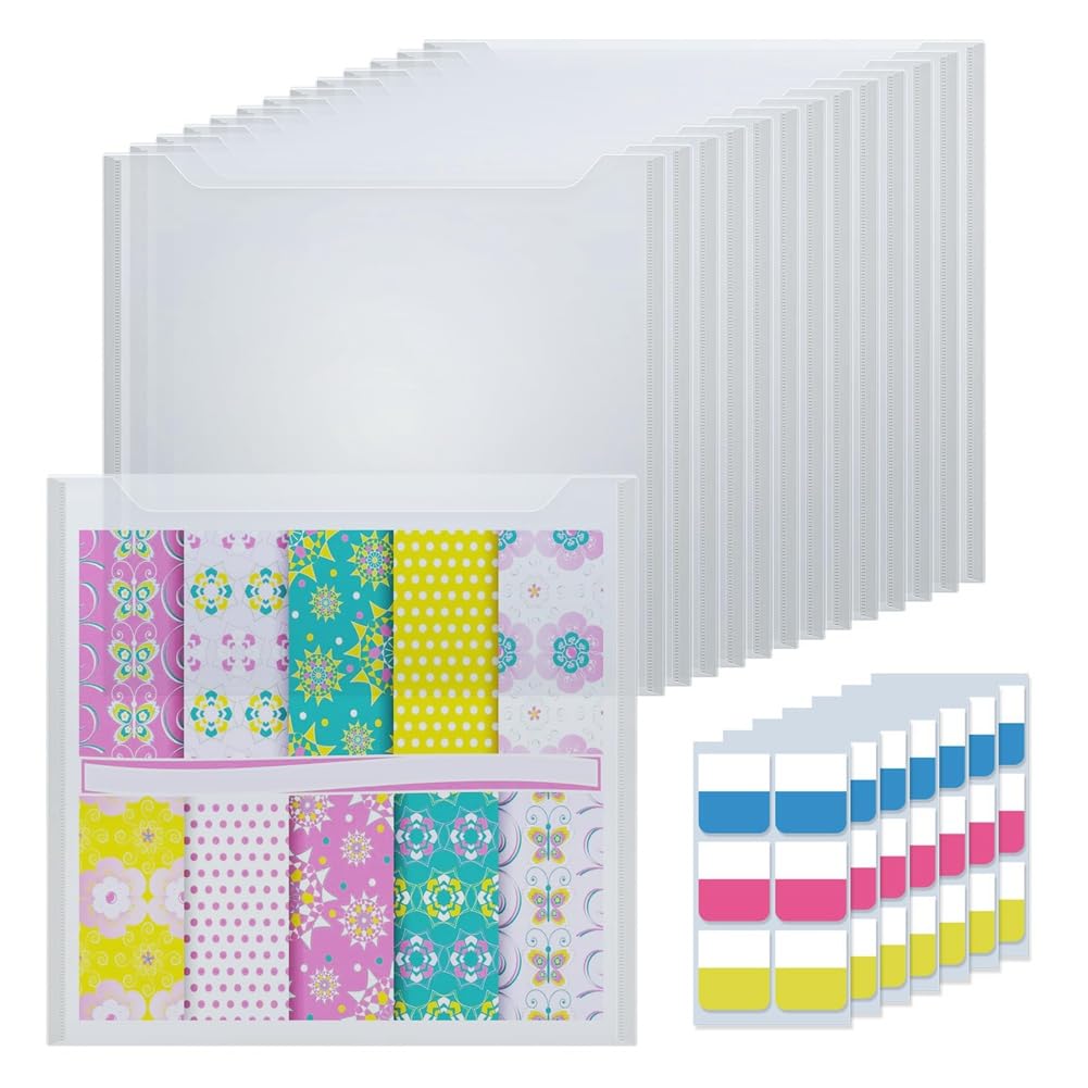30,48 x 30,48 cm przechowywanie papieru, 50 . przezroczysty organizer do przechowywania papieru do scrapbookingu, pudełko na zdjęcia, karton
