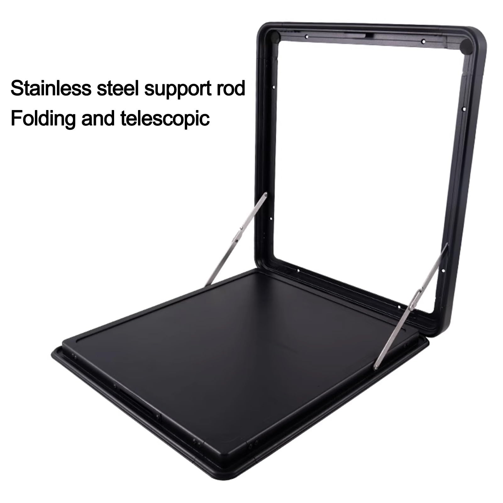 Table Pliante Extérieure pour Caravane, Table à Manger Murale Verrouillable en Aluminium, Table de Pique-Nique pour Camping-Car(Black,60x45cm)