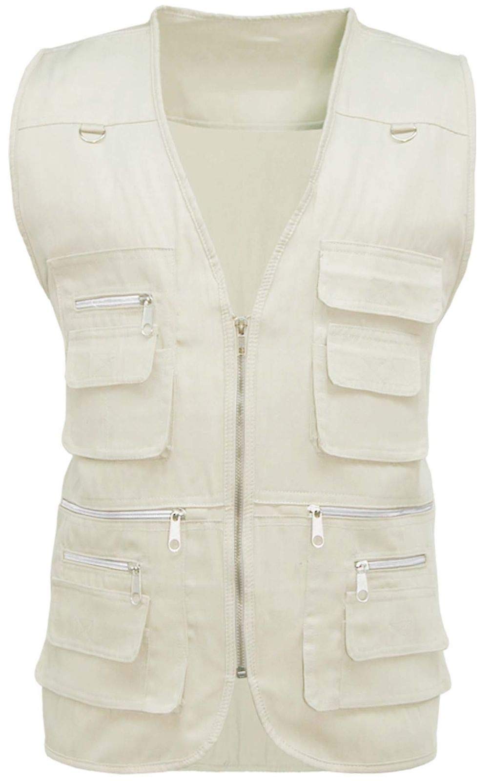 Coolandnew Cream Multi Pocket Utility Vest - L