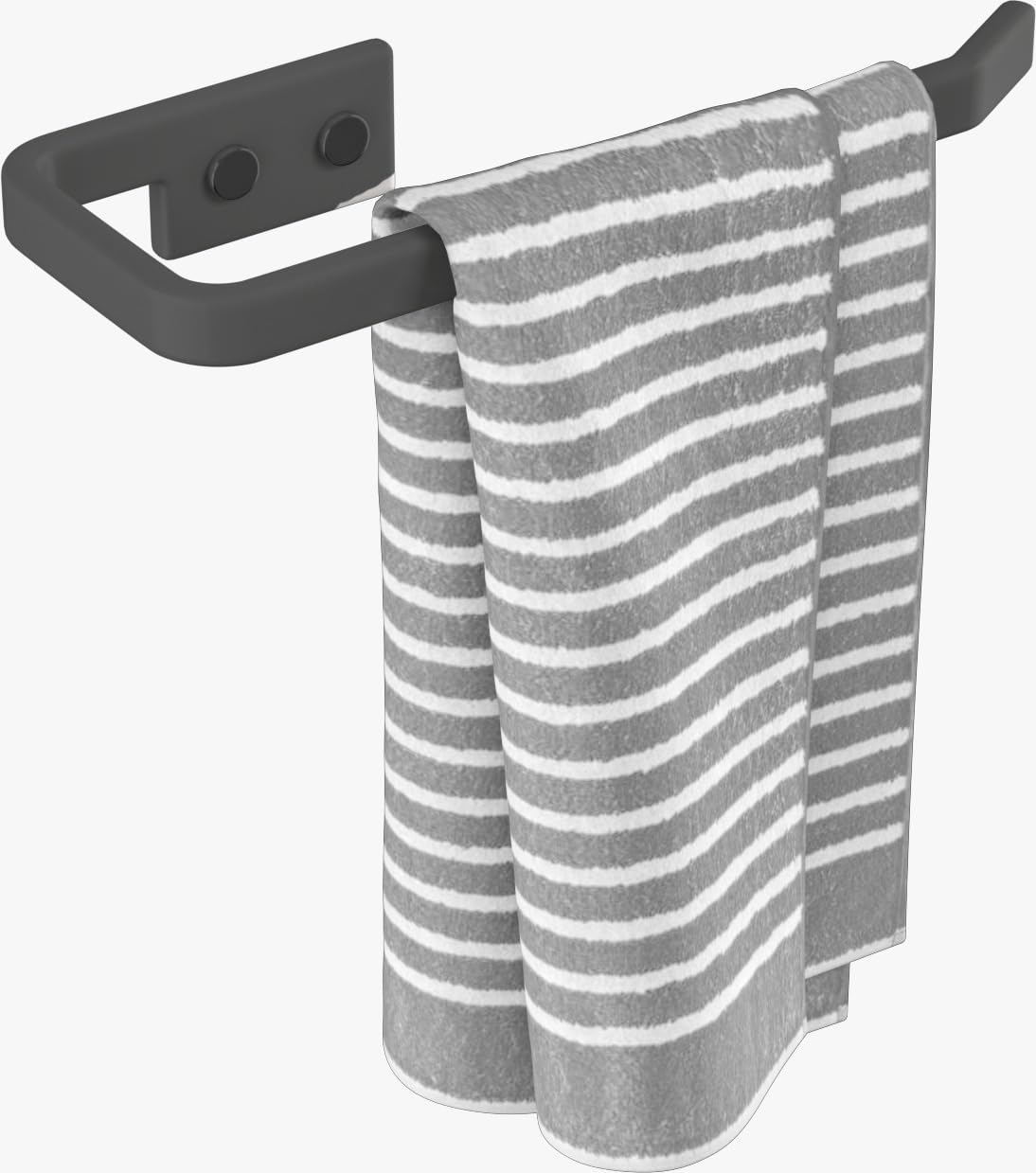 RAYNO Wall-Mounted Towel Rack for Modern Bathroom Napkin Ring Hand Towel Hanger Napkin Ring for Kitchen Bathroom Accessories (Black)