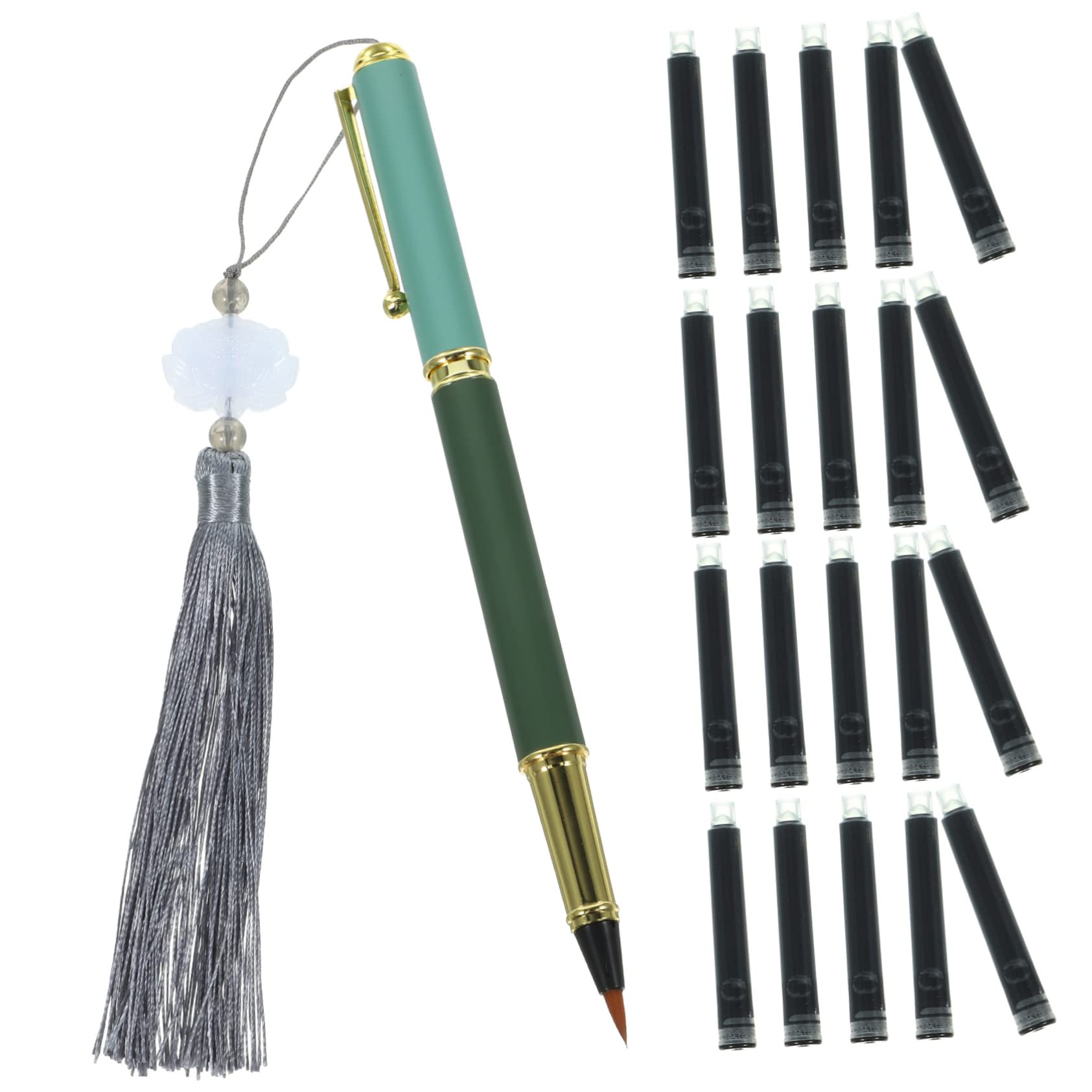 Anneome 5sätze Kalligraphie Pinselstift Edelstahl Pinselstift Tinte Und Weiße Quaste Für Wasserfarben Schreiben Und Malen Für Anfänger Und Fortgeschrittene