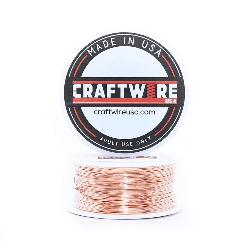 Solid Bare Copper Wire Round, Bright, Half Hard, 50 Feet 26 Gauge (Choose 10 to 30 ga.)