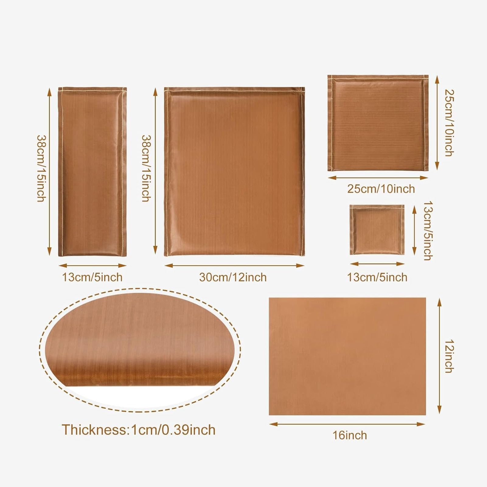ASHATA Komplettes Heißpressmatten-Set mit 4 Kissen und 4 PTFE-Blättern für Bastel- und Heimwerkerprojekte