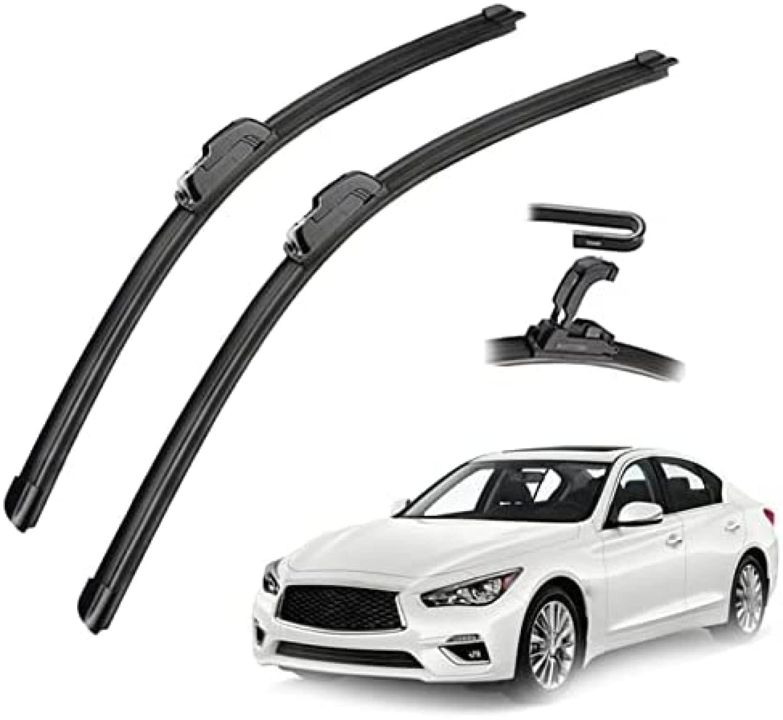 Balais d'essuie-glace avant anti-traces pour pare-brise Infiniti Q50