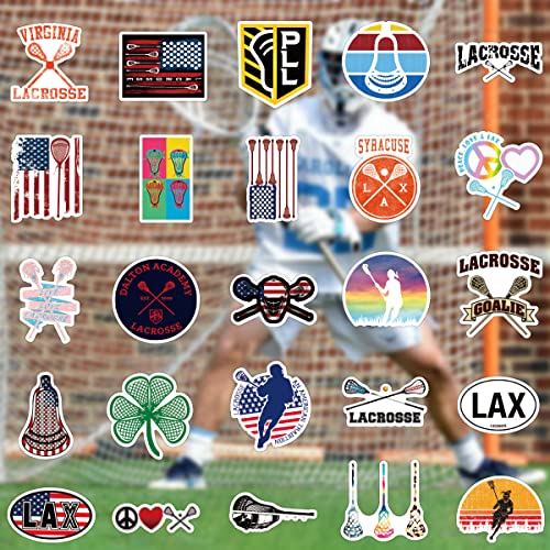 Lacrosse Stickers 50 PCS Sports Stickers,Lacrosse Helmet Stickers,Lacrosse Gifts for Boys/Girls,Lacrosse Party Supplies