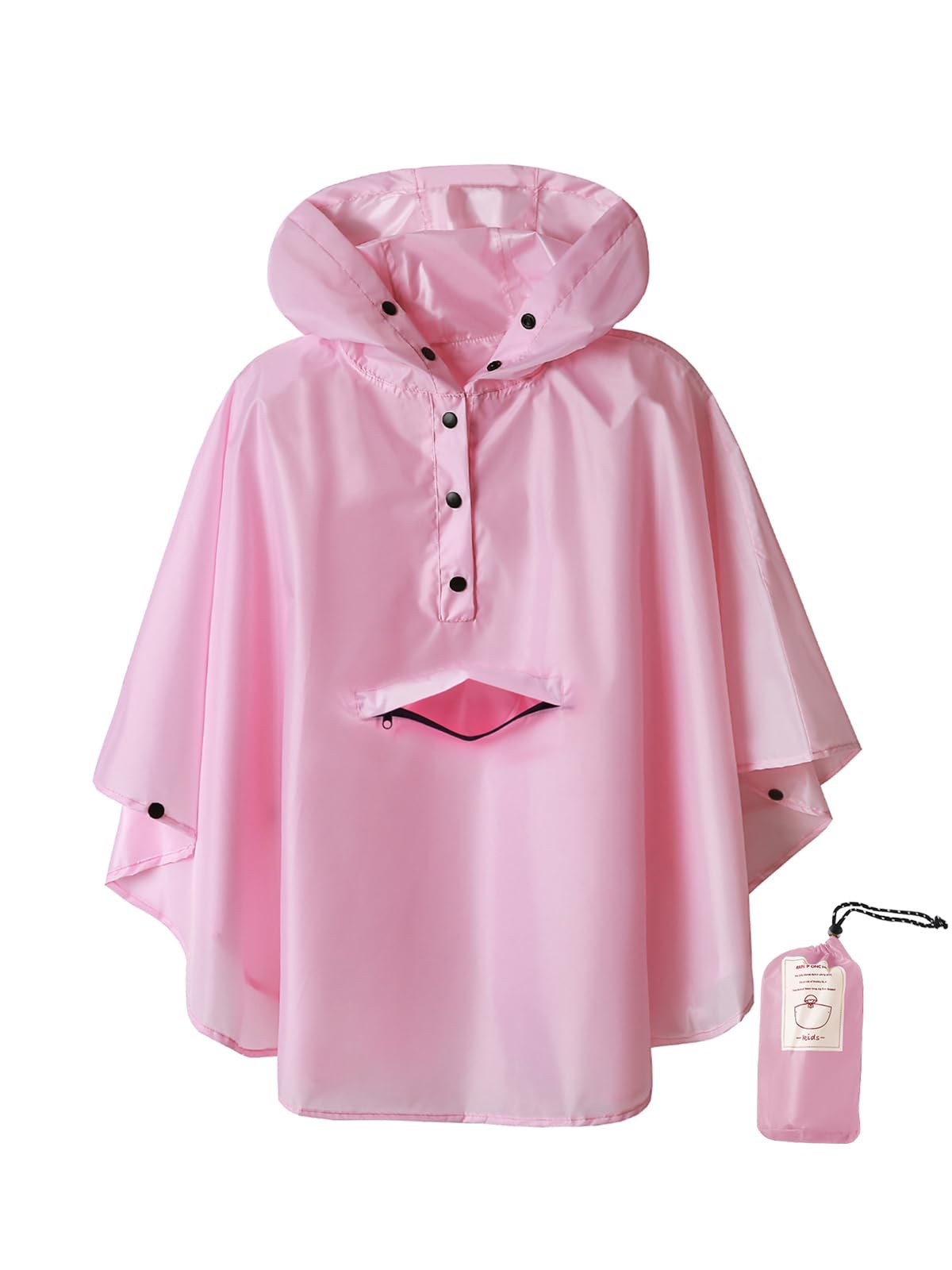 SaphiRose Lightweight Kids Rain Poncho Jacket Waterproof Outwear Rain Coat