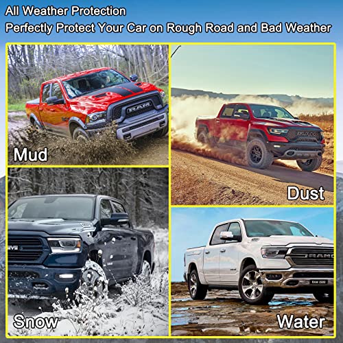 Image of Tecoom Mud Flaps Splash Guards Front and Rear Black Set of 4 Compatible with Ram 1500 2019 2020 2021 2022 2023 with OEM Fender Flares ABS Molded | with OEM Fender Flares, NOT Fit for 2019 Ram 1500 Classic Model, Front and Rear, Black Set of 4 ABS Molded