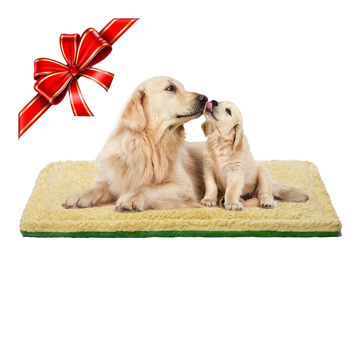 TOPSOSO Elegante Colchoneta Reversible (Fría y Caliente), Suave Colchoneta para Dormir en la Jaula del Perro, Apta para Perros y Gatos Pequeños y Grandes, Lavable a Máquina - 110X70CM, Verde