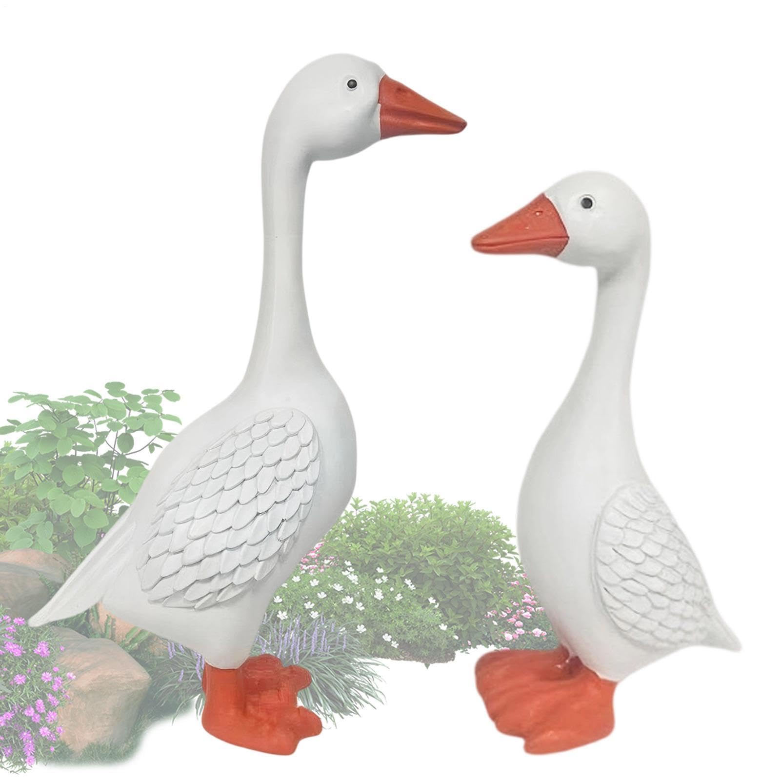 2 Figurines d'Oie Extérieure pour Embellir Facilement Jardin et Balcon