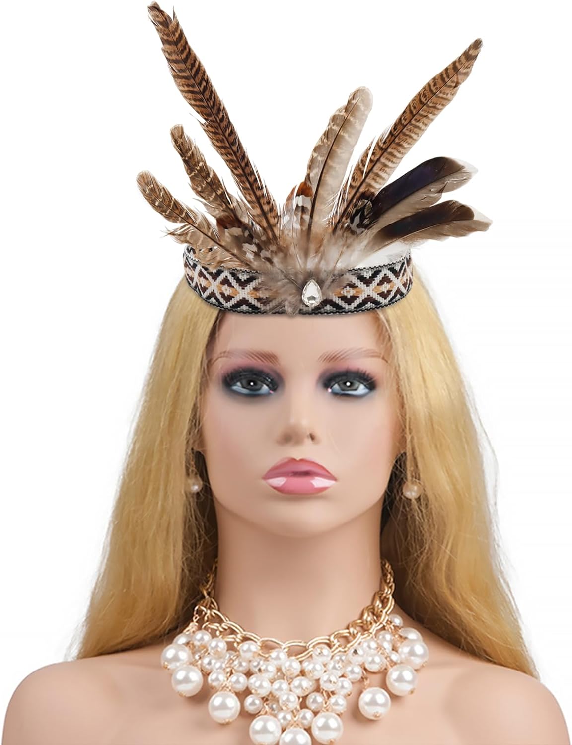 Simple Polymer Feather Headband Accessories - Indian Headpiece Native American Inspired Chief Handmade Costume - Image 5