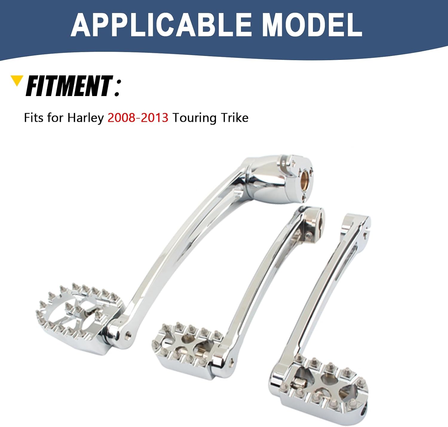 MX Style Motorcycle Brake Arm Pedal Shift Lever Shifter Pegs Kit Fit for Harley 2008-2013 Touring Road King Road Glide Street Glide Electra Glide Trike (Chrome Silver)