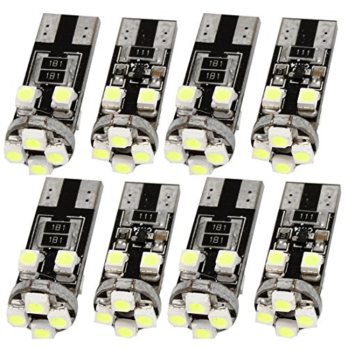 Juego de 8 luces LED T10 blancas para auto