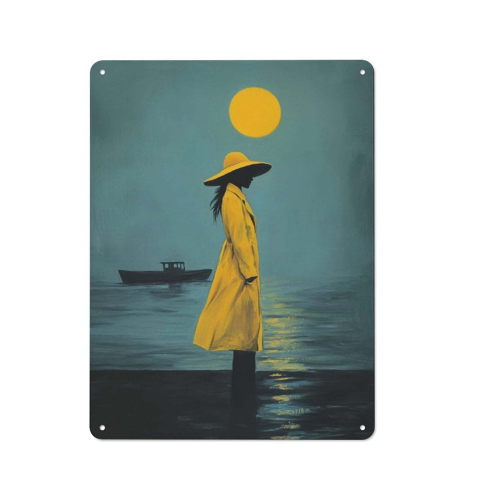 Horizon of Solitude Metal Wall Sign 40x30cm, Loft Style Urban Room Decor for Flat, Bar, Studio Or Gallery Wall