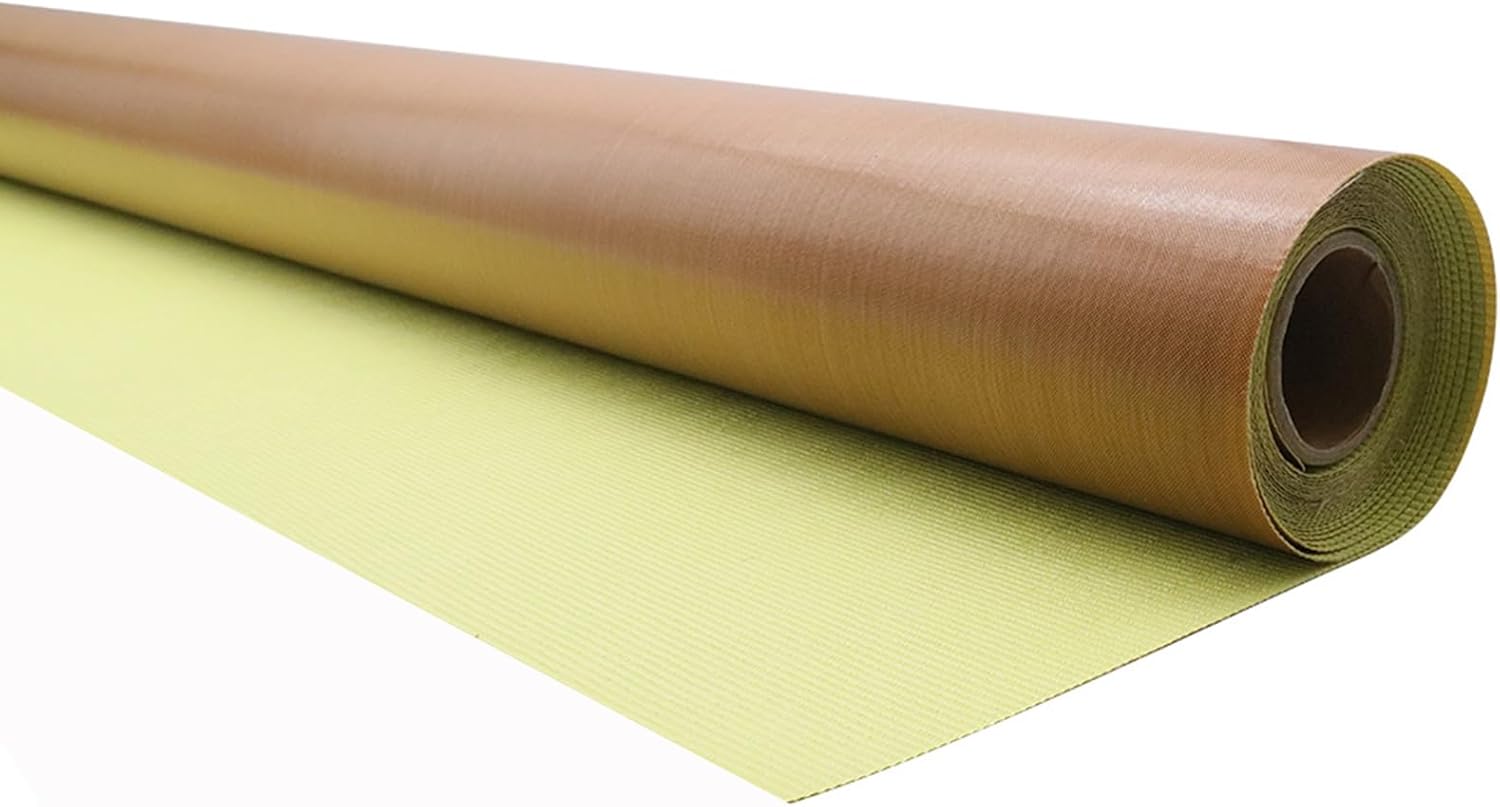 VORTRIDINO US Stock 36" x 15ft Teflon Coated PTFE Sheet Roll Self-Adhesive ‌Heat Press Cover Sheet Fiberglass‌ Fabric for Heat Press Transfer Heat Resistant Craft Mat, 5Mil Thickness
