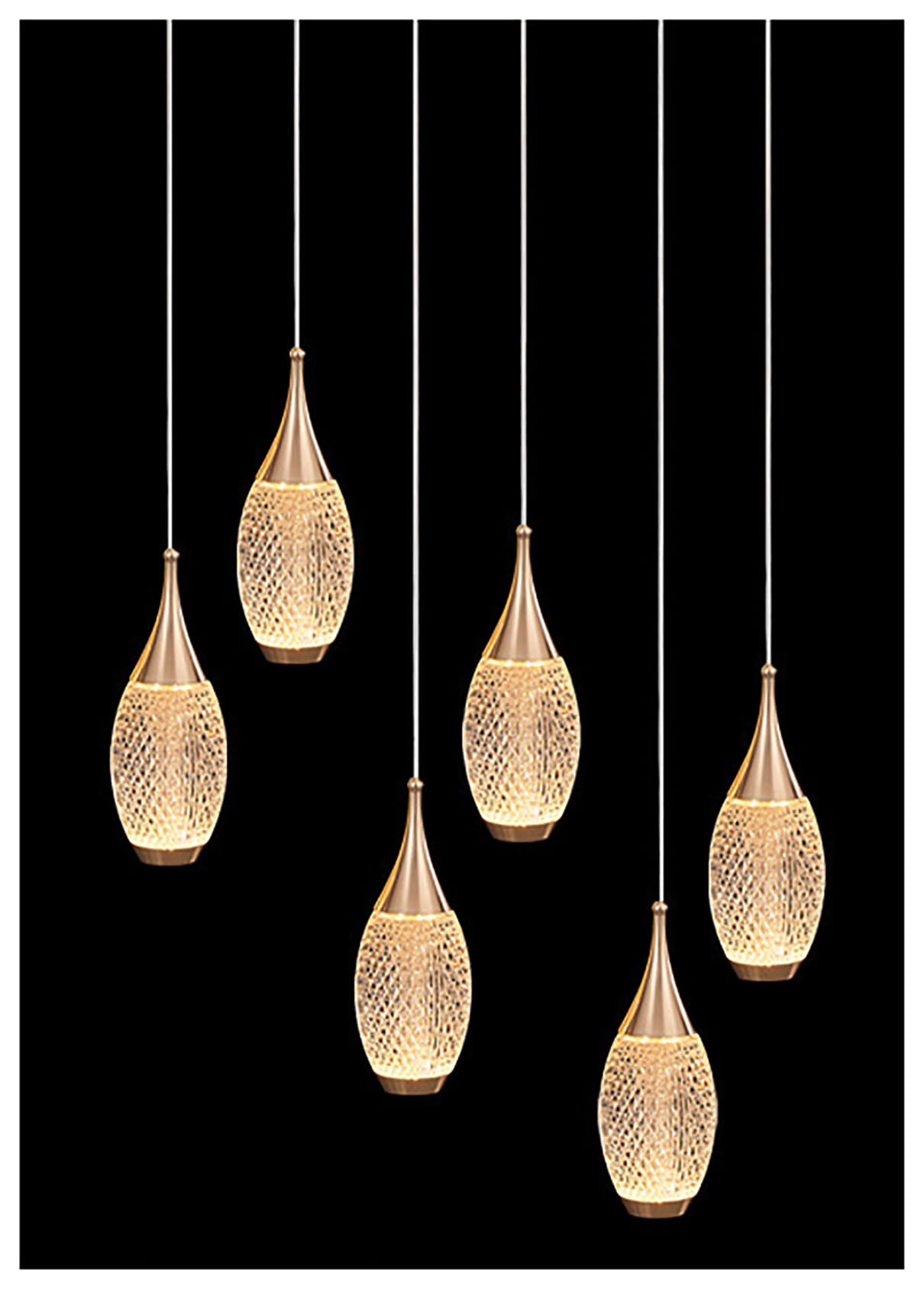 Lustre acrylique créatif plafonnier suspendu LED réglable haute transmission