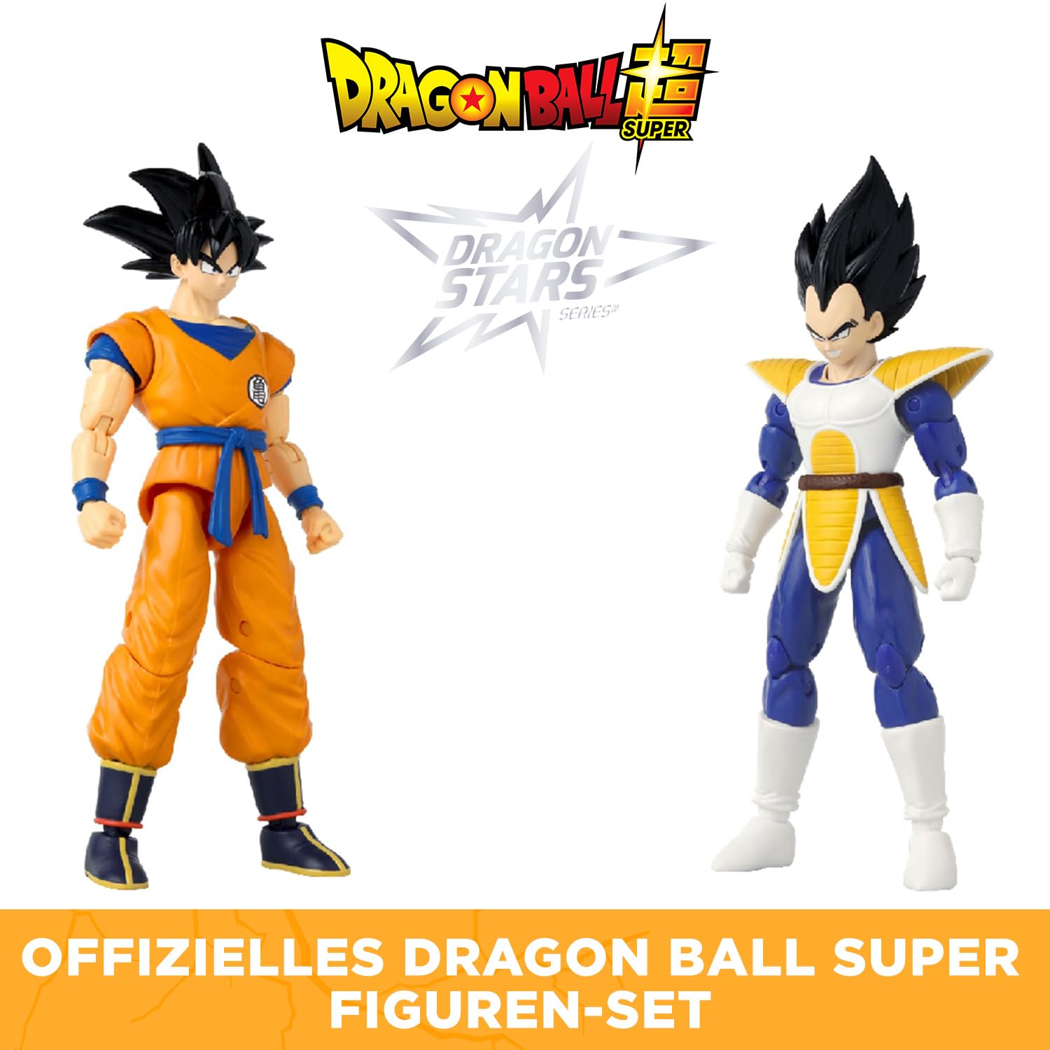 BANDAI – Dragon Ball Super – Dragon Stars Figuren 17 cm – Battle Pack – Vegeta vs Goku – Offizielle Dragon Ball Lizenz – 2er Figuren-Sammelpack – Spielzeug für Kinder ab 4 Jahren – 37294