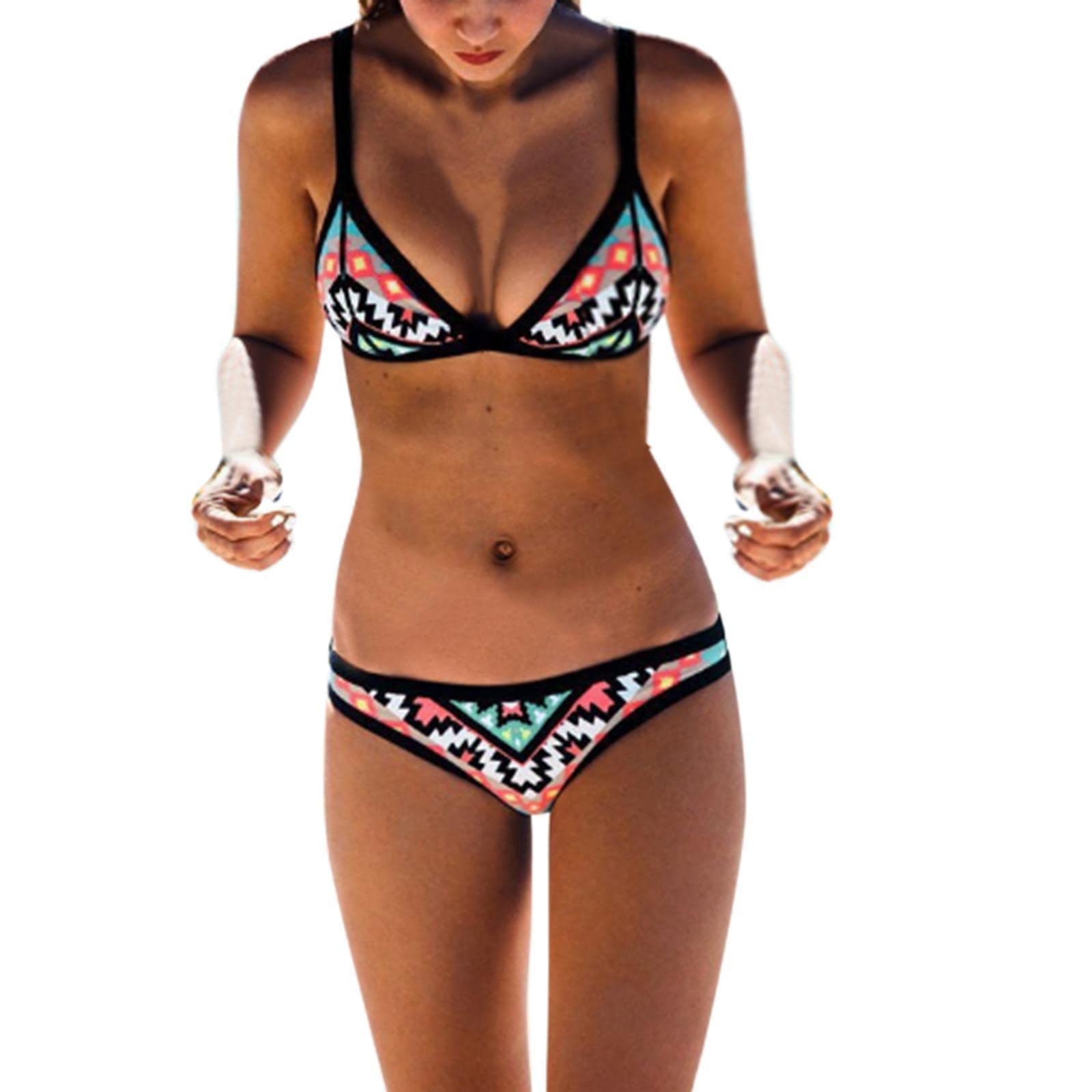 Genérico Bikini Menstrual NiñA 14 AñOs Bikini brasileño para Mujer Bandeau Bandage Beachwear Traje de baño Push-Up Set BañAdor Mujer XXL Trajes De BañO