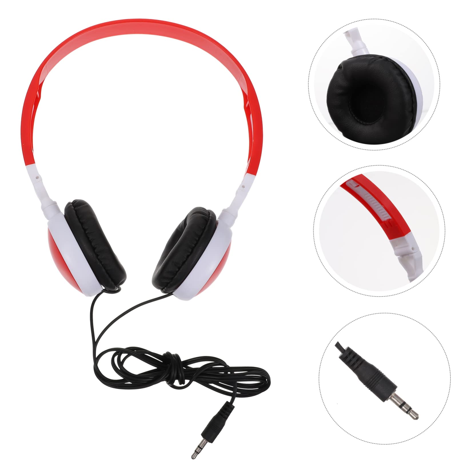 Uonlytech 4piezas Auriculares Plegables para Niño Niña Diadema y Cómoda para Escuela y Viajes Auriculares Cancelación De Ruido Usos Casa y Movimiento Color Vino