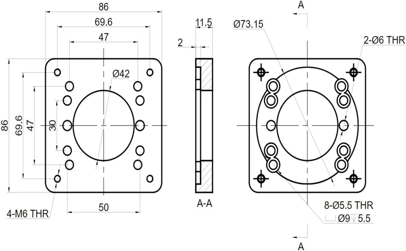 Stepper Motor Bracket Nema23 to 80mm Servo Motors Nema23 to Nema34 Stepper Motor Adapter Plate(Nema 23 to Nema 34)
