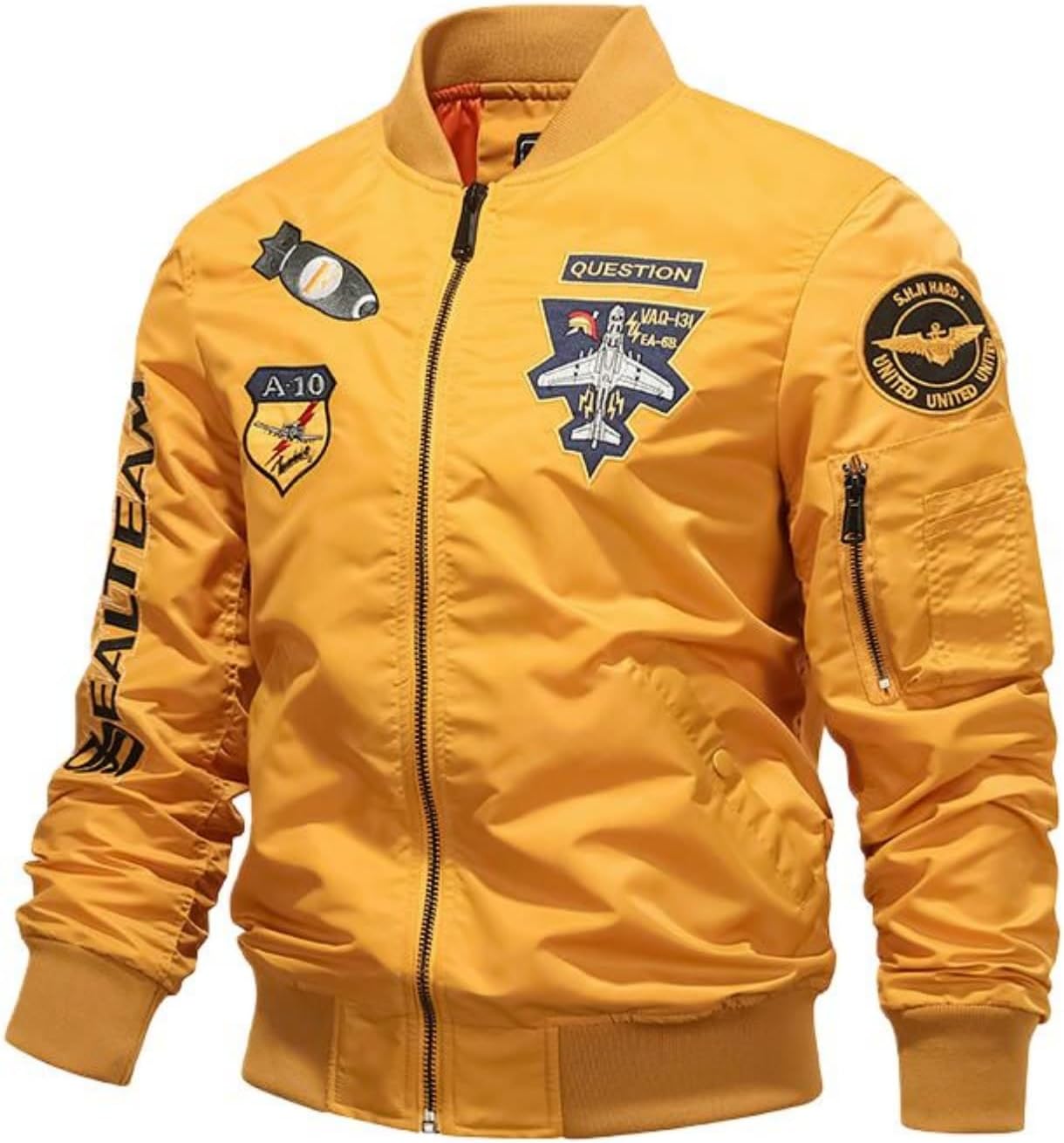 Men’s Spring Autumn Embroidered Workwear Baseball Jacket Ribbed-Hem Casual Version