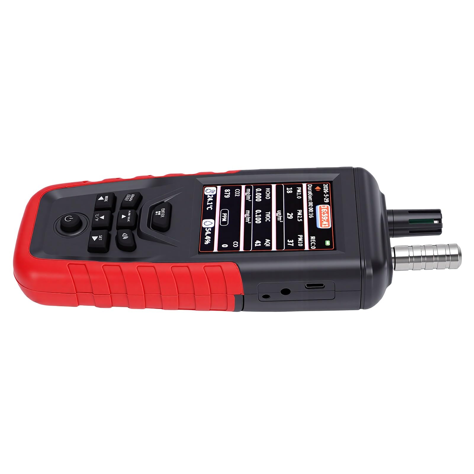 Headerbs Monitor de Calidad del Aire Interior 10 en 1, CO2 CO TVOC HCHO