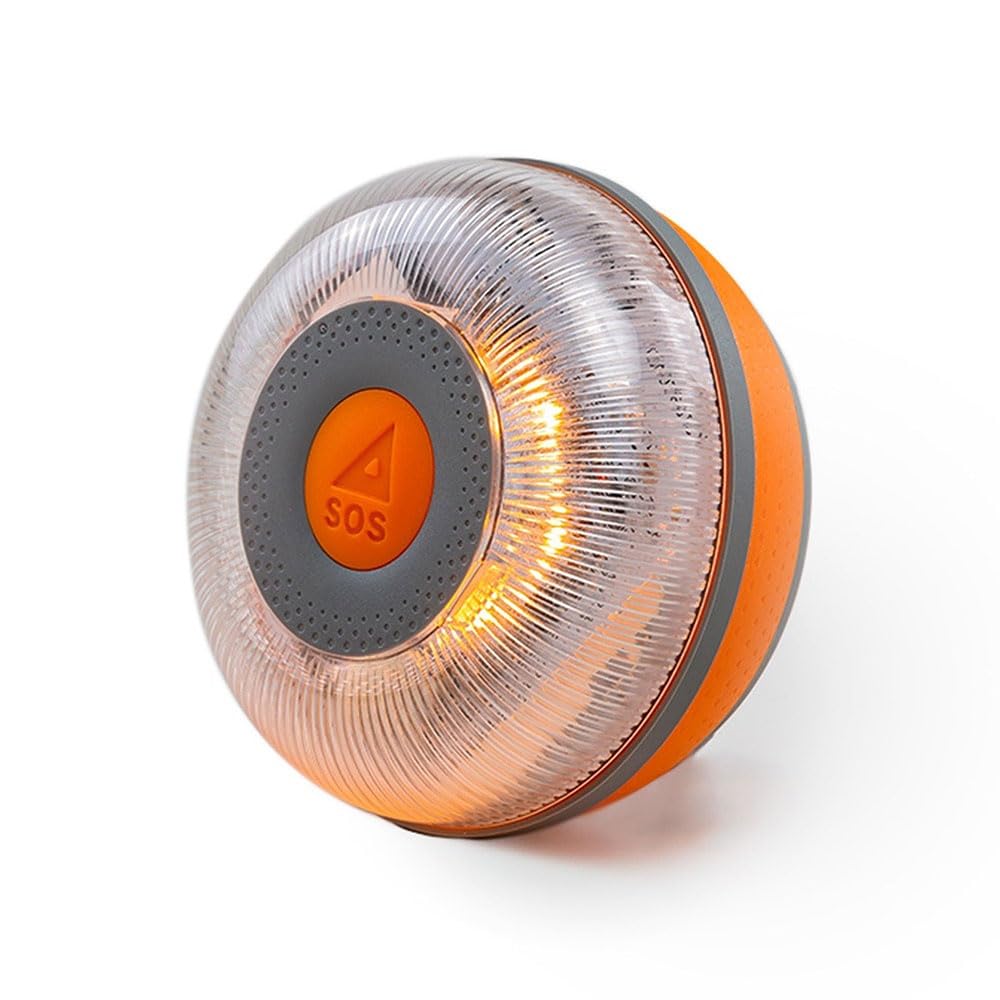 Flash LED SOS Luz de Emergencia V16 Conectada Homologada DGT 3.0 OBLIGATORIA, SIM y Servicio DE Datos Incluido hasta 2038, Base Imantada, Resistencia al Agua y Polvo IP54 + Set Mini Primeros Auxilios
