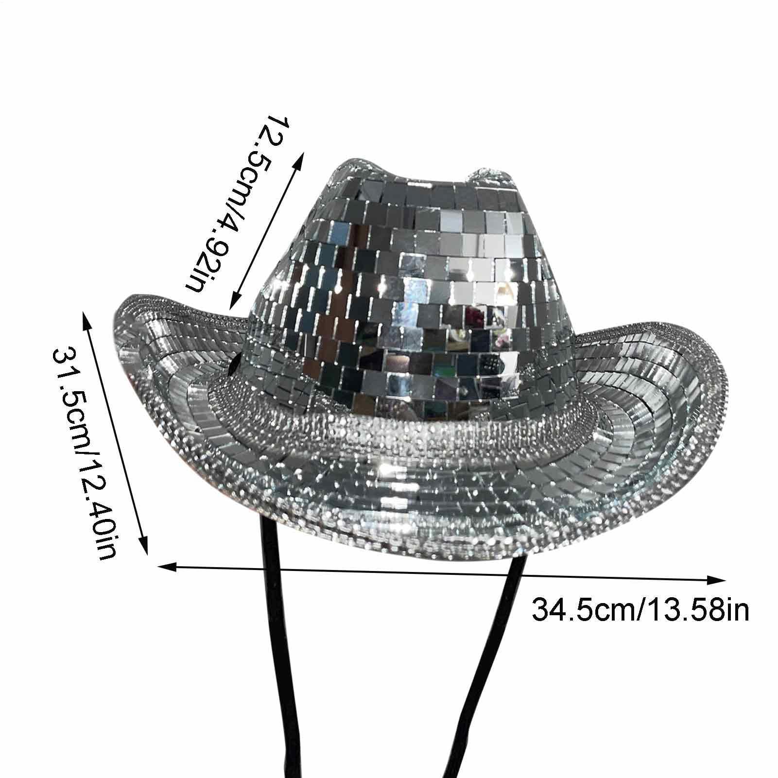 Generisch Cappello da discoteca, con specchi e paillettes, brillante