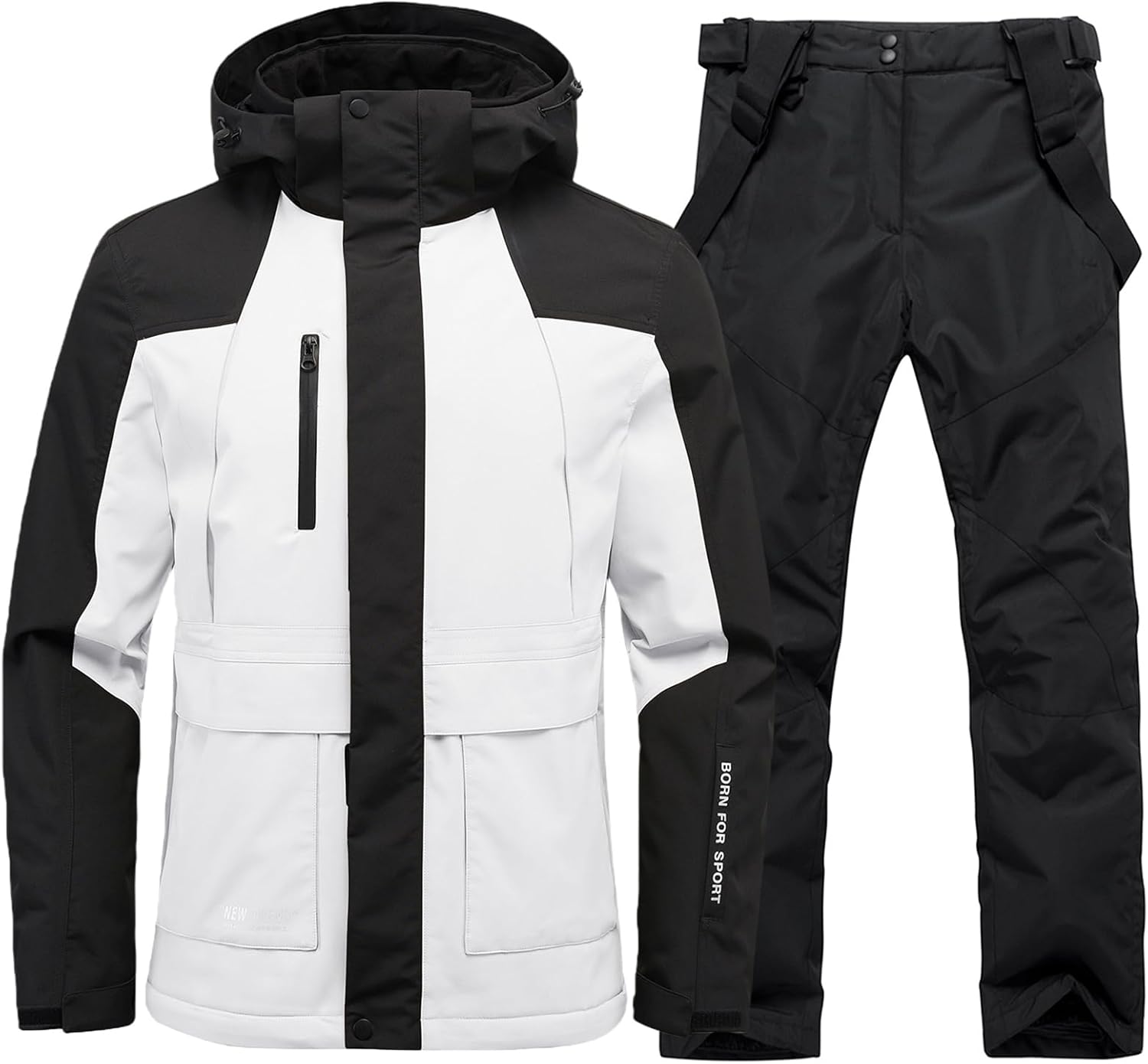 YEEFINE Men's Ski Suit Winter Snowsuit Waterproof Windproof Ski Jacket and Pants Set Insulated Snowboarding Suit