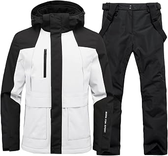 YEEFINE Mens Ski Suit Winter Snowsuit Waterproof Windproof Ski Jacket and Pants Set Insulated Snowboarding Suit