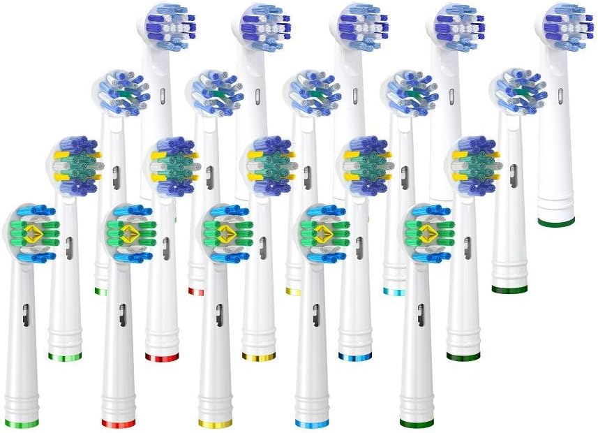 Replacement Electric Toothbrush Heads – Compatible with Oral-B Braun Precision Clean, Cross Action, Floss Action & Sensitive – Pack of 20 Mix Heads