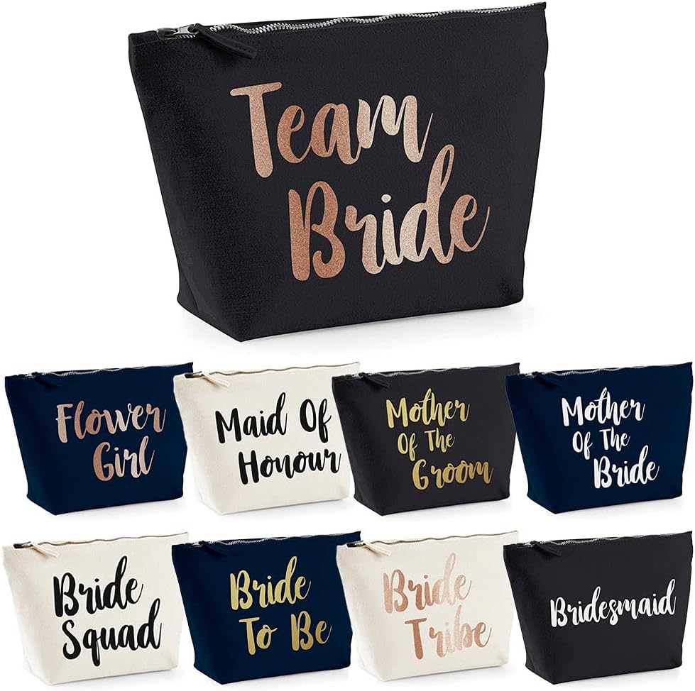 Team Bride Make Up Wash Bag Case Bride To Be Chief Bridesmaid Squad Crew Hen Party Night