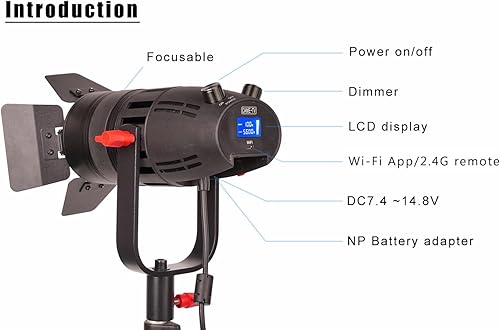Miniatura 5 de Came-TV Boltzen 30W B-30 COB Fresnel Luz de video LED enfocable, de alto rendimiento sin ventilador, luz diurna 5600K CRI96+ TLCI97+regulable