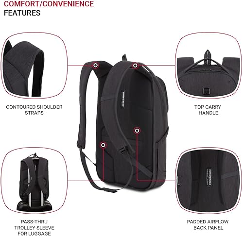 Miniatura 2 de SwissGear Mochila para portátil 8183, Gris Carbón jaspeado, Mochila para portátil 8183