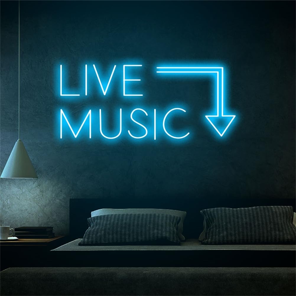Insegna al Neon di Musica dal Vivo Barra della Musica Segno di Luce al Neon Festa in Musica LED Luce al Neon casa Camera Decorazione murale Negozio Decoro Festival Musicale luci al Neon,G