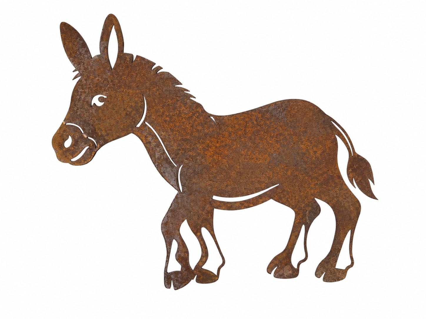 Kapaga - Figurine de jardin en métal rouillé sur pattes à enfoncer - Figurine animale décorative - Décoration de jardin - Âne - Hauteur 58 cm