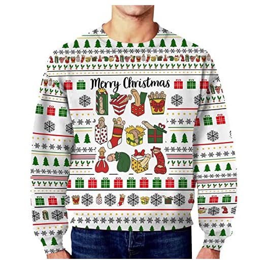 Briskorry Hombres Otoño Invierno Navidad Divertido Feo Sucio Dildos Secreto Casual Suelto Cuello Redondo Sin Capucha Suéter Sudaderas Original