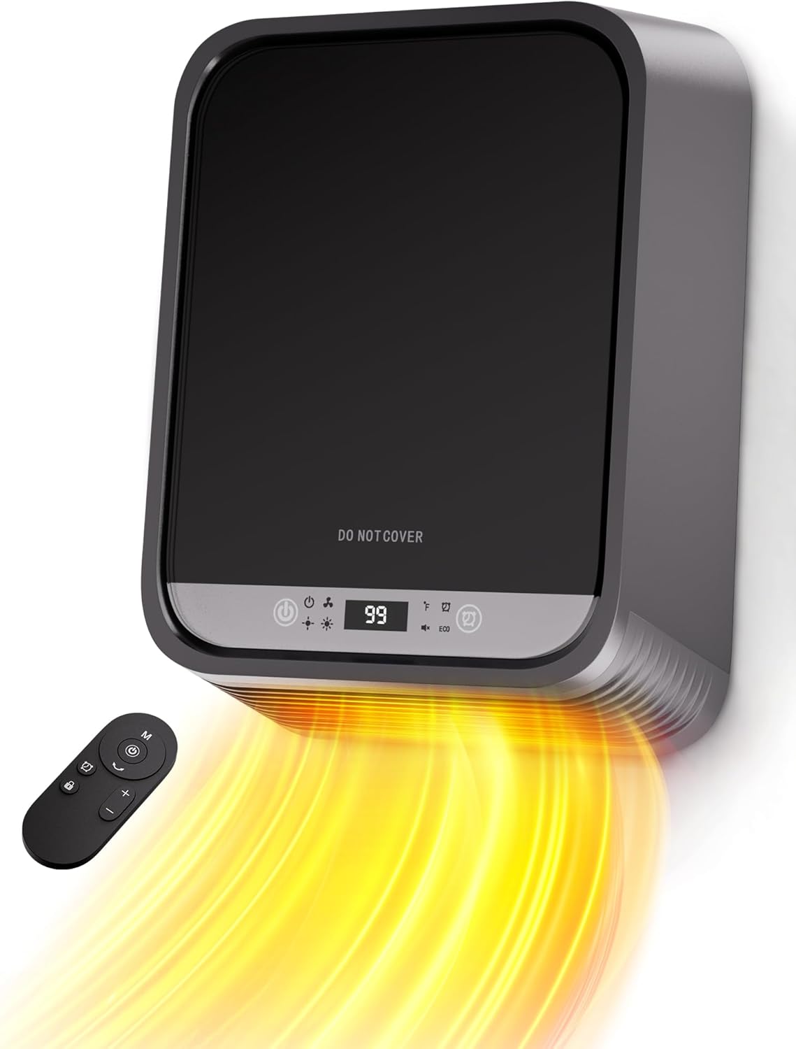 MEPTY 1500W Wall Mounted Space Heater with Towel Rack, IP24 Wall Heater, UL Certified, Thermostat & Remote Control, 24H Timer, ECO Mode, heaters for Indoor Use in Bathroom, Bedroom, Garage